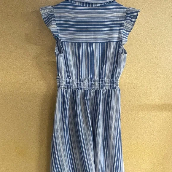 Monteau Blue and White Striped Midi Dress - Picture 4 of 5